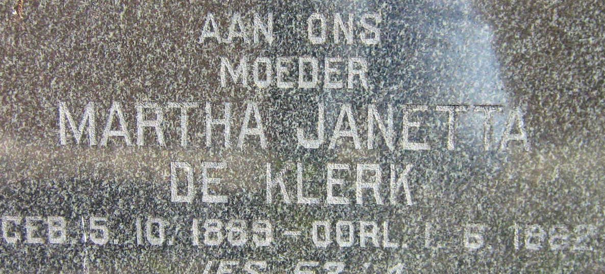 KLERK Martha Janetta,de 1888-1982