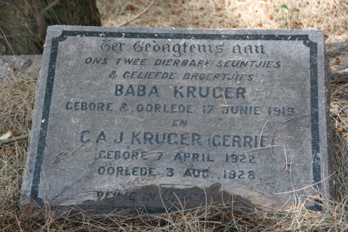 KRUGER Baba 1919-1919 :: KRUGER G.A.J. 1922-1928