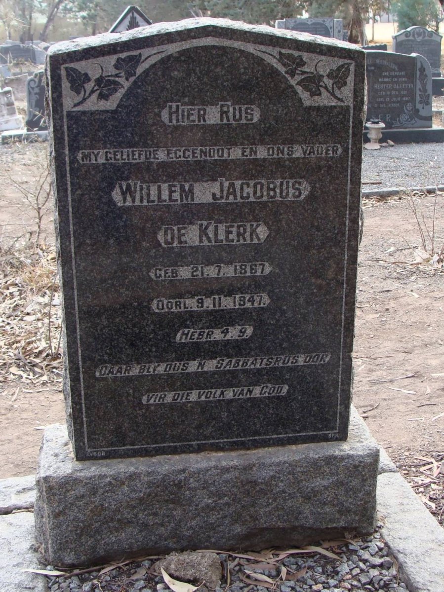 KLERK Willem Jacobus, de 1867-1947