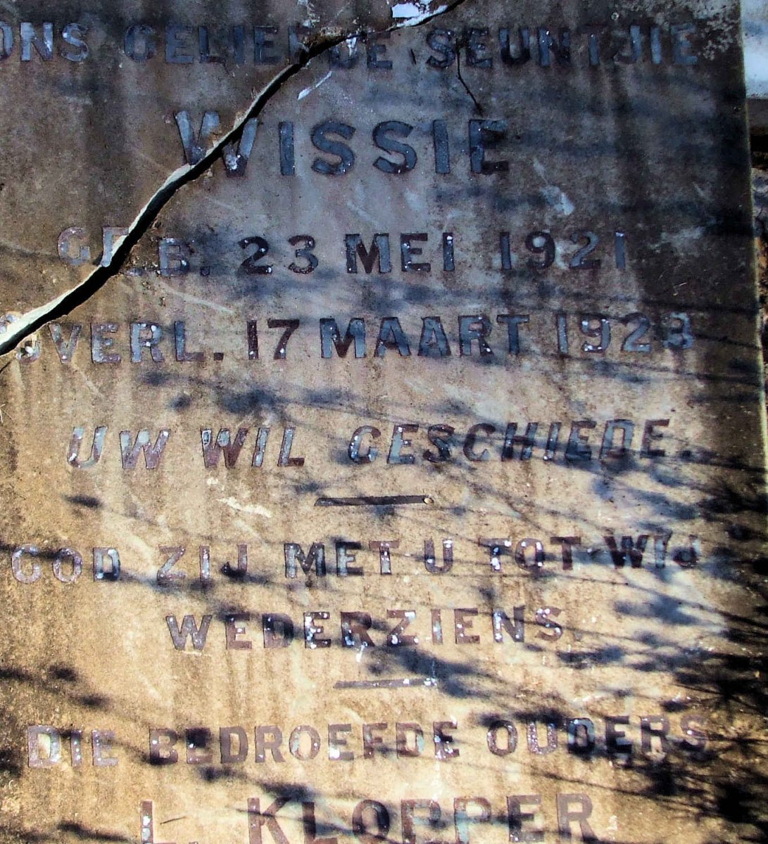KLOPPER Wissie 1921-1923