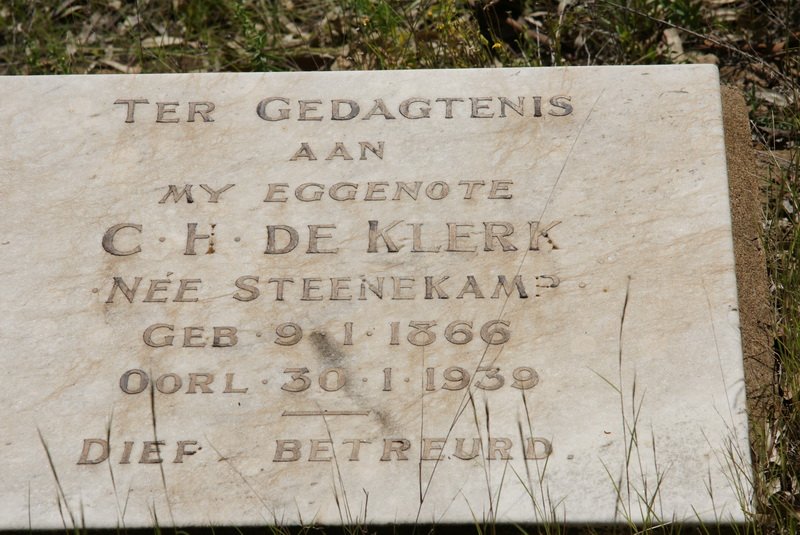 KLERK C.H., de nee STEENEKAMP 1866-1939