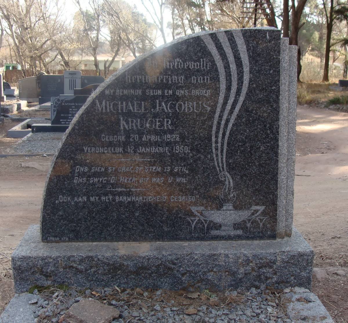 KRUGER Michael Jacobus 192?-1950