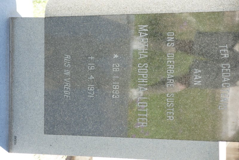 LOTTER Martha Sophia 1893-1971