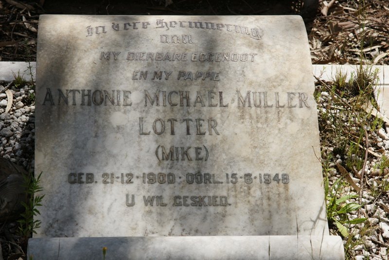 LOTTER Anthonie Michael Muller 1900-1948