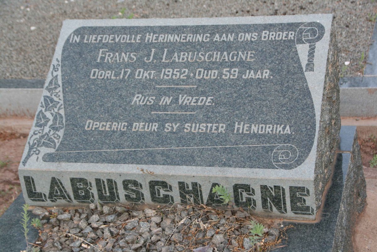 LABUSCHAGNE Frans J. -1952