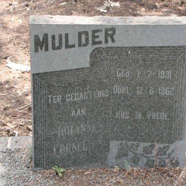 MULDER Johannes Cornelius 1931-1962