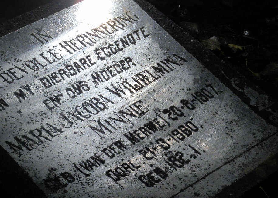 MINNIE Maria Jacoba Wilhelmina nee VAN DER MERWE 1907-1960