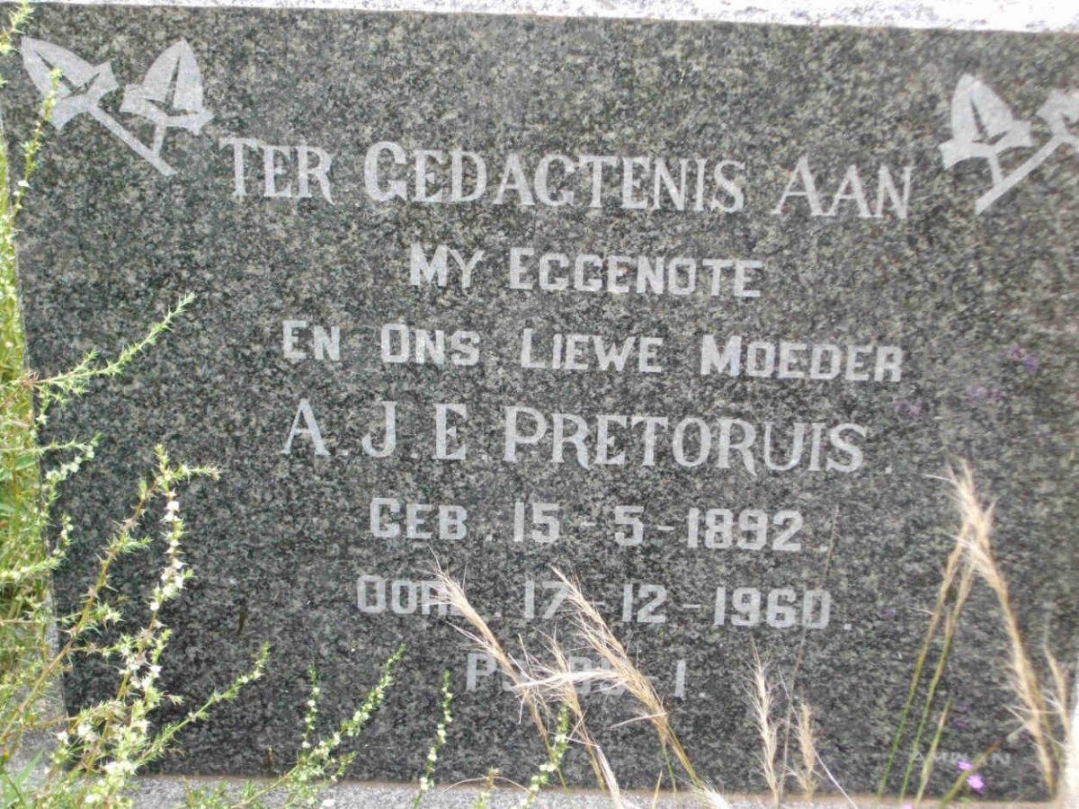 PRETORIUS A.J.E. 1892-1960