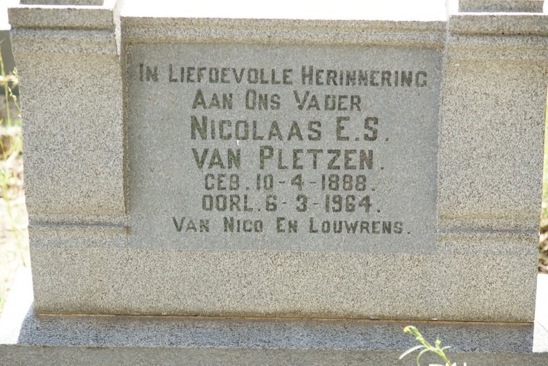 PLETZEN Nicolaas E.S., van 1888-1964