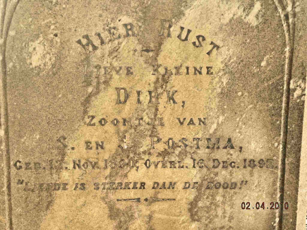 POSTMA Dirk 1890-1892