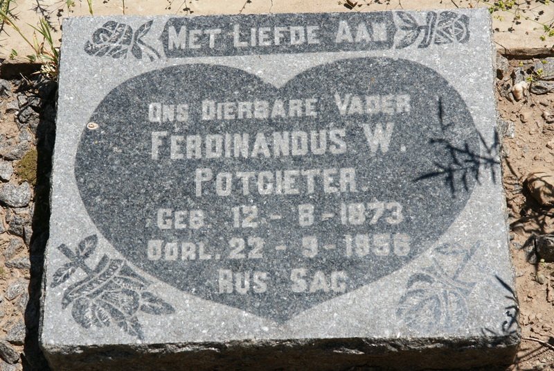 POTGIETER Ferdinandus W. 1873-1956