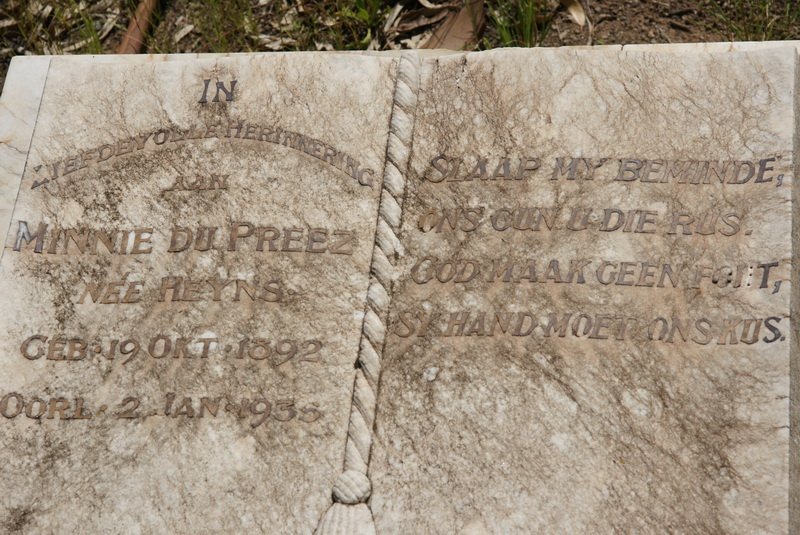 PREEZ Minnie, du nee HEYNS 1892-1935