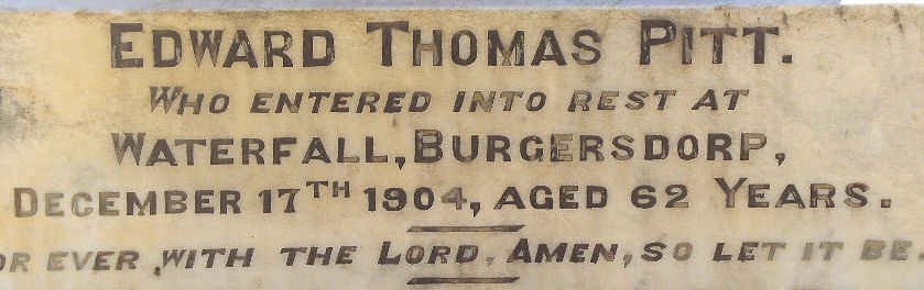 PITT Edward Thomas -1904