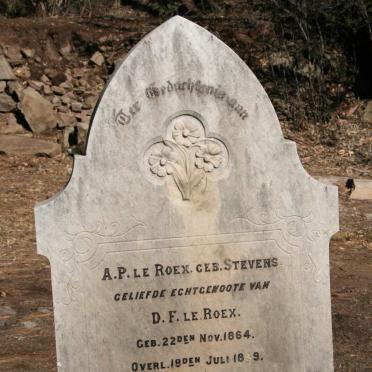 ROEX A.P., le nee STEVENS 1864-1899