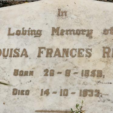 REED Louisa Frances 1858-1933