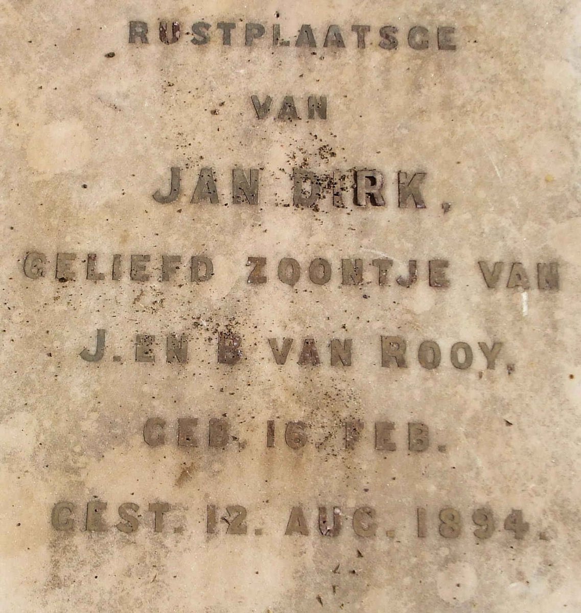 ROOY Jan Dirk, van 1894-1894