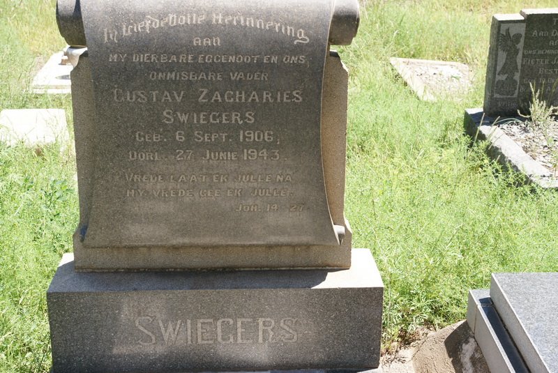 SWIEGERS Gustav Zacharies 1906-1943