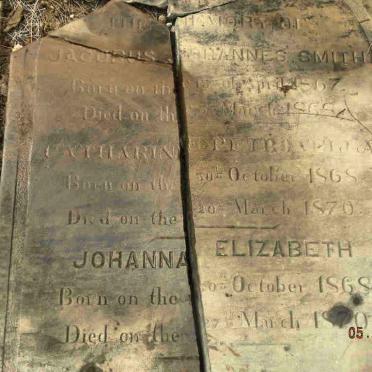 SMITH Jacobus Johannes 1867-1868 :: SMITH Catherine Petronella 1868-1870 :: SMITH Johanna Elizabeth 1868-1870