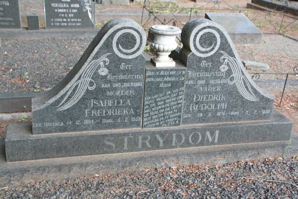 STRYDOM Diedrik Rudolph 1875-1939 &amp; Isabella Fredrieka HAVENGA 1884-1958