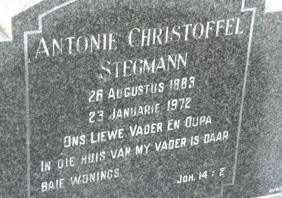 STEGMANN Antonie Christoffel 1883-1972