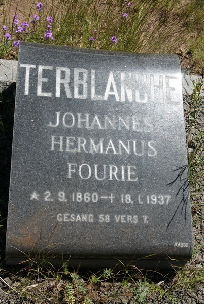 TERBLANCHE Johannes Hermanus Fourie 1860-1937