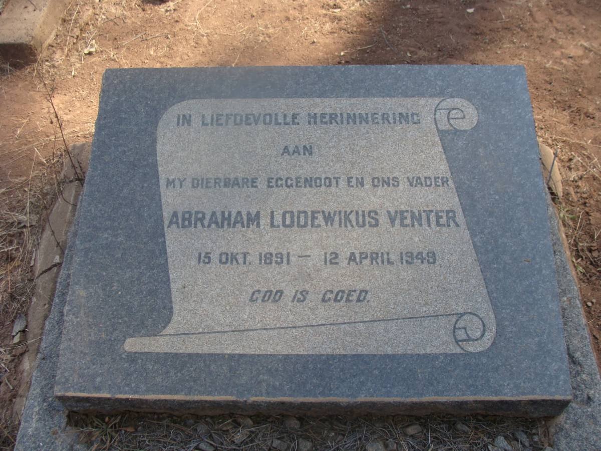 VENTER Abraham Lodewikus 1891-1949