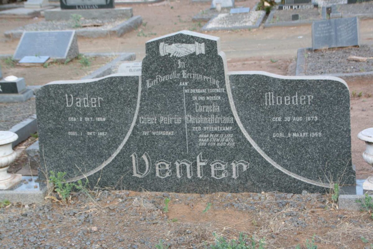VENTER Coert Petrus 1868-1957 &amp; Cornelia Christina Adriana STEENEKAMP 1873-1949