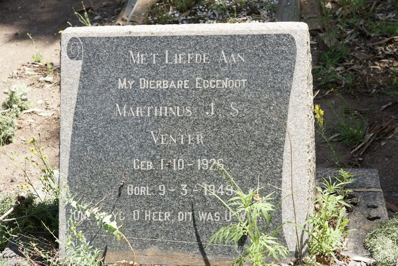 VENTER Marthinus J.S. 1926-1949