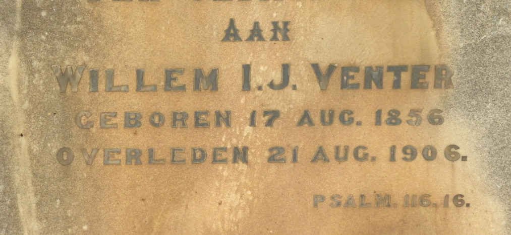 VENTER Willem I.J. 1856-1906