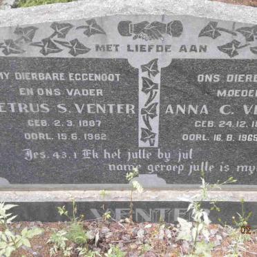 VENTER Petrus S. 1887-1962 &amp; Anna C. 1892-1965