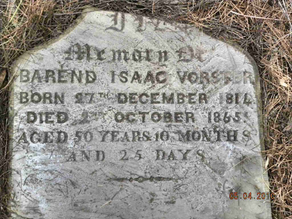 VORSTER Barend Isaac 1814-1865
