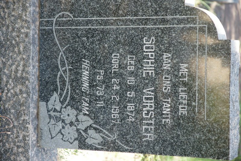 VORSTER Sophie 1874-1967