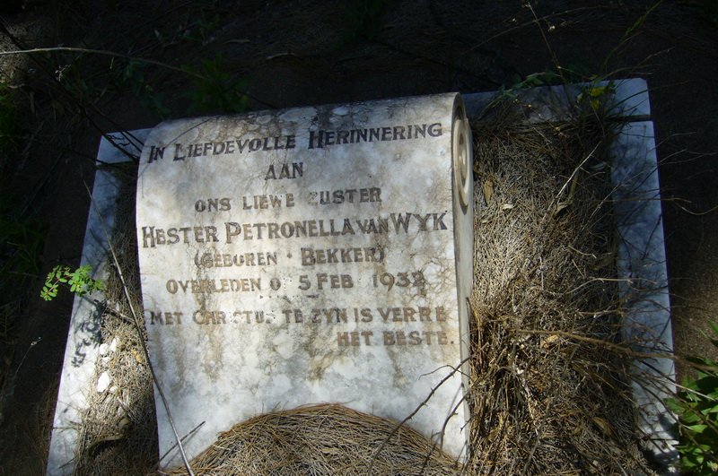 WYK Hester Petronella, van nee BEKKER -1932