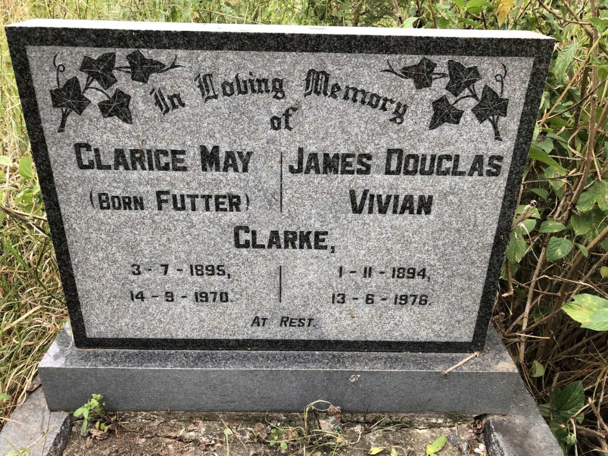 CLARKE James Douglas Vivian 1894-1976 &amp; Clarice May FUTTER 1895-1970