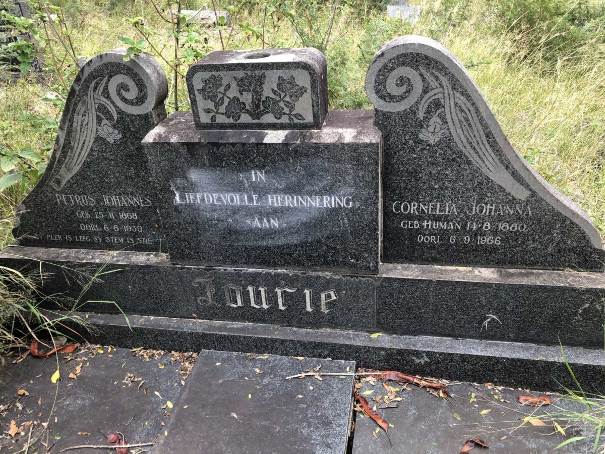 FOURIE Petrus Johannes 1868-1939 &amp; Cornelia Johanna HUMAN 1880-1966