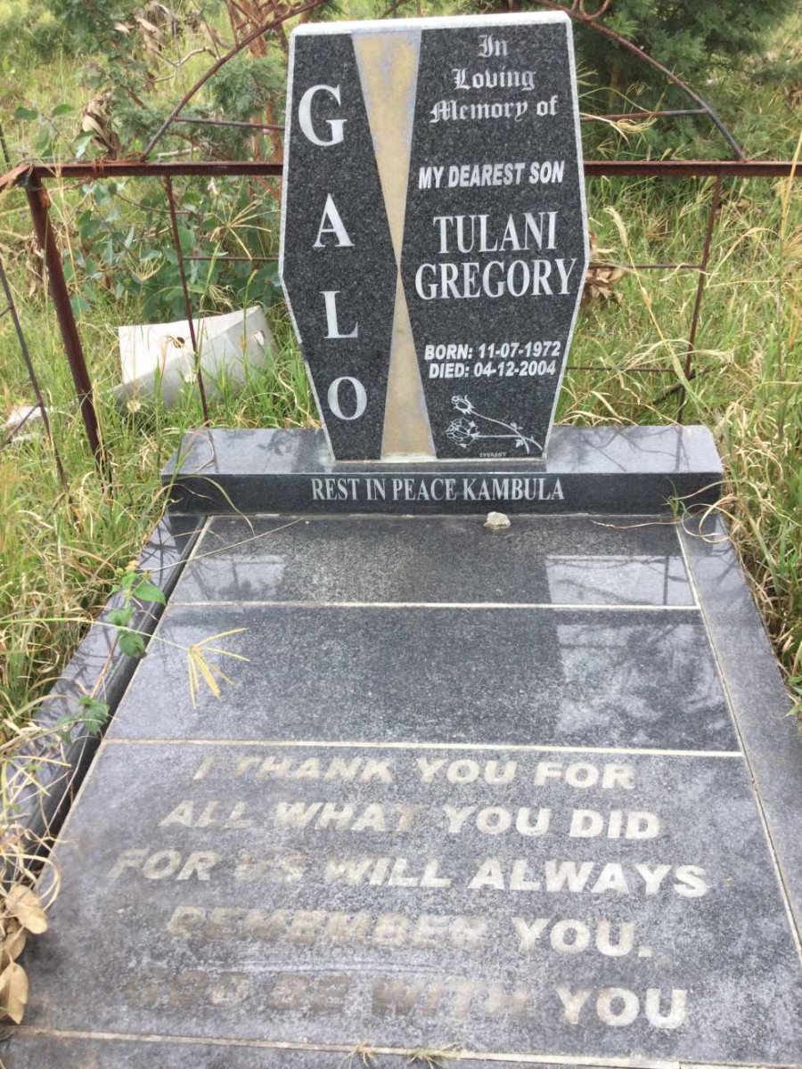GALO Tulani Gregory 1972-2004