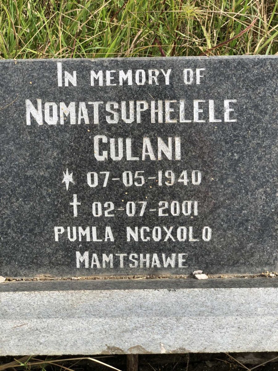 GULANI Nomatsuphelele 1940-2001