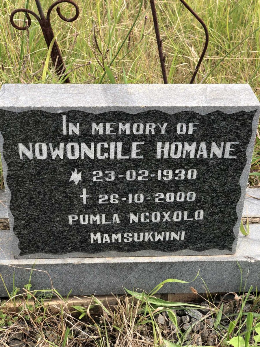 HOMANE Nowongile 1930-2000