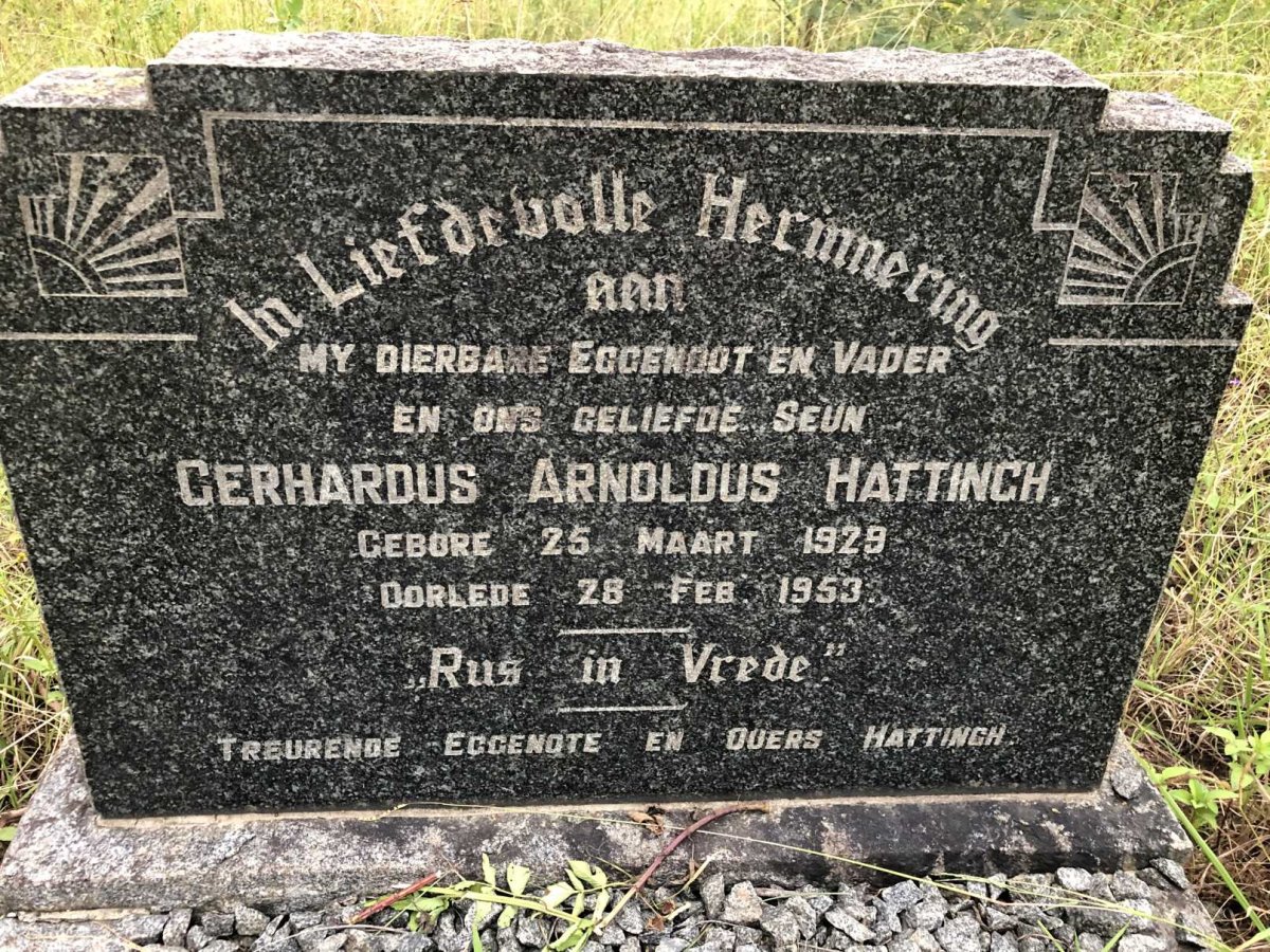 HATTINGH Gerhardus Arnoldus 1929-1953