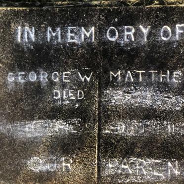 MATTHEWS George W. &amp; Catherine -1939