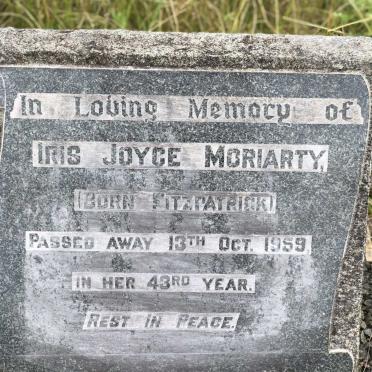 MORIARTY Iris Joyce nee FITZPATRICK -1959