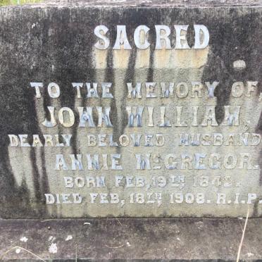 MCGREGOR John William 1842-1908