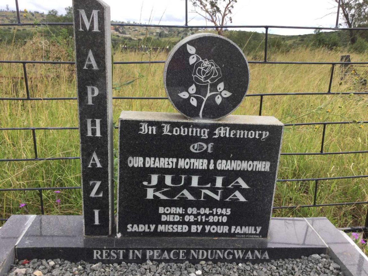MAPHAZI Julia Kana 1945-2010