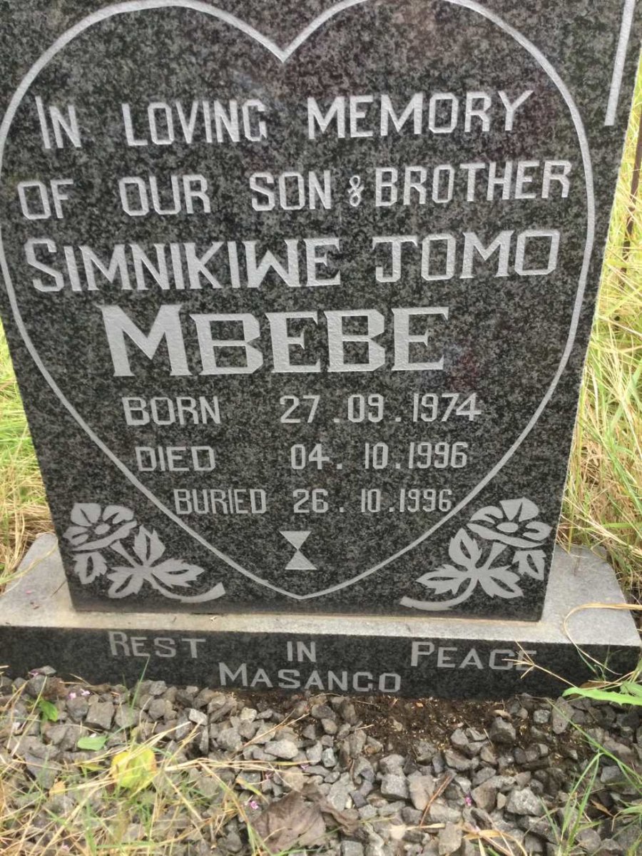 MBEBE Simnikiwe Jomo 1974-1996