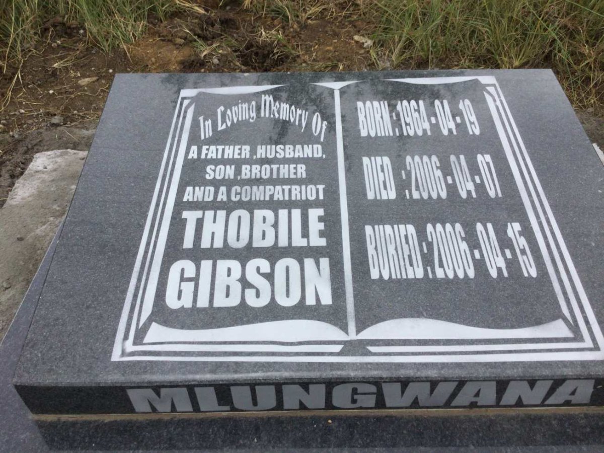 MLUNGWANA Thobile Gibson 1964-2006