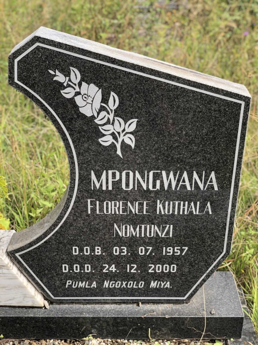 MPONGWANA Florence Kuthala Nomtunzi 1957-2000