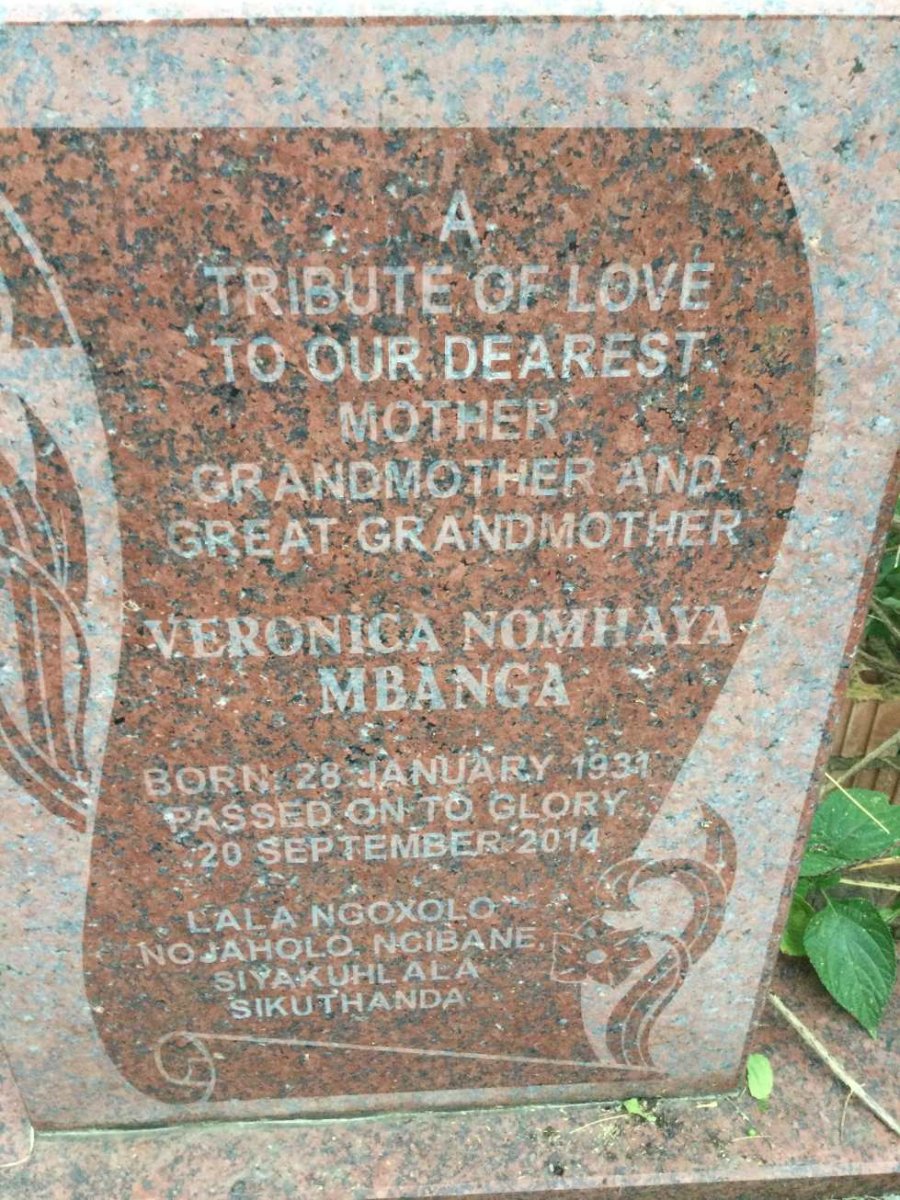 MBANGA Veronica Nomhaya 1931-2014