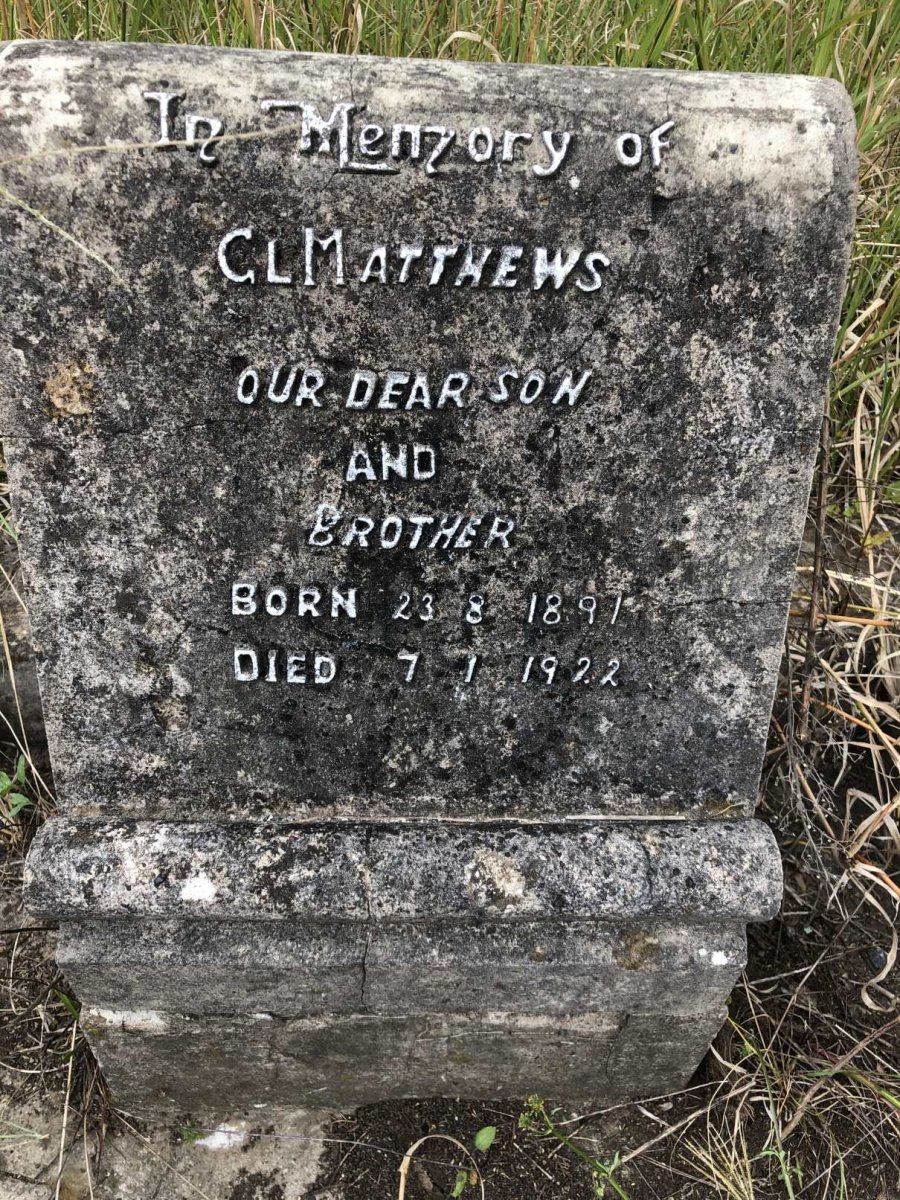 MATTHEWS G.L. 1891-1922