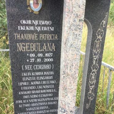 NGEBULANA Thandiwe Patricia nee CENGIMBO 1927-2000