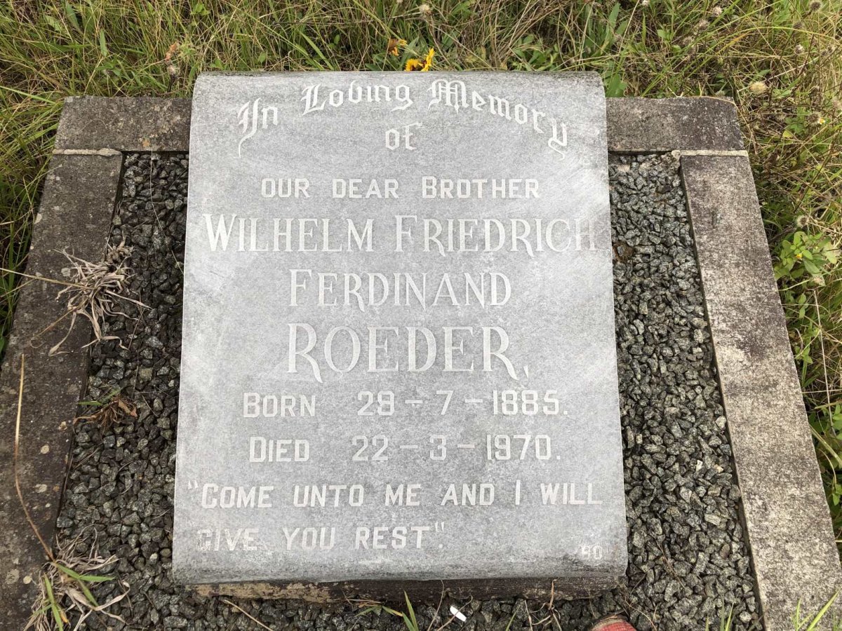 ROEDER Wilhelm Friedrich Ferdinand 1885-1970